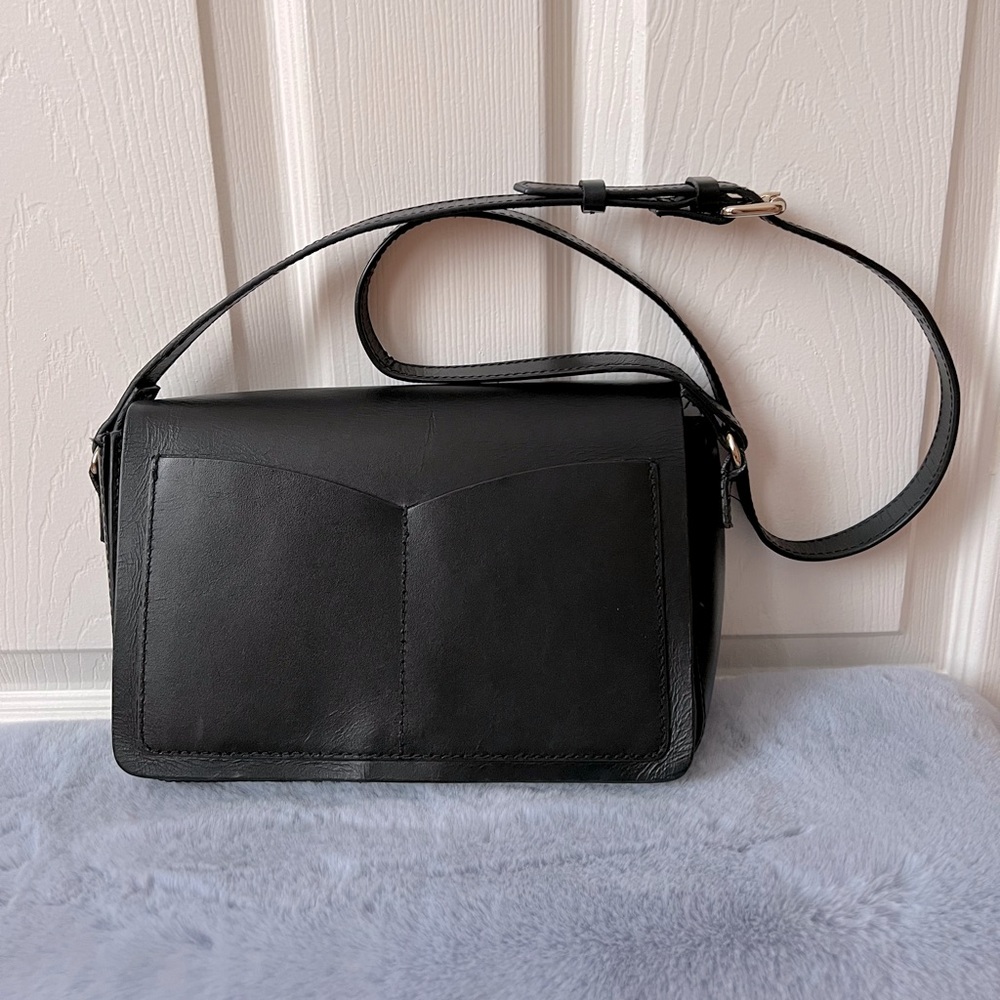 Zara Buffalo Leather Crossbody Bag